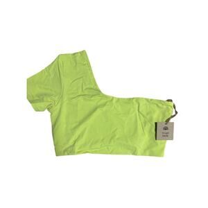 NWT Toast Signature One Shoulder Crop Top,‎ Daiquiri Green, Size M